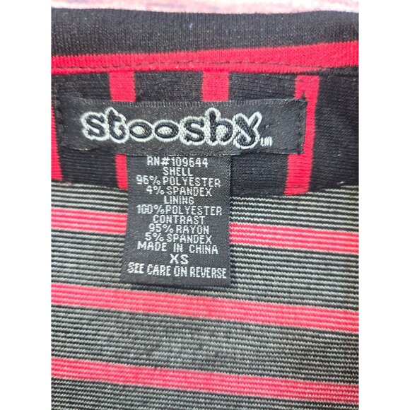 Stooshy Womens 2-Button Red Striped Blazer Jacket XS - Picture 5 of 6